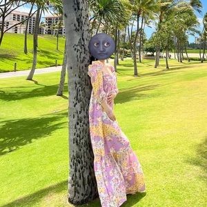 Betsey Johnson Summer Maxi Flower Print Dress Size Small